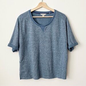 Toad & Co Women's Short Sleeve Sweatshirt Top Size M Blue Hemp Sustainable